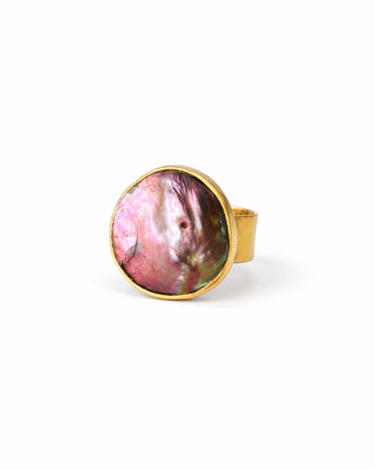 ANILLO MADRE PERLA - CAFÉ