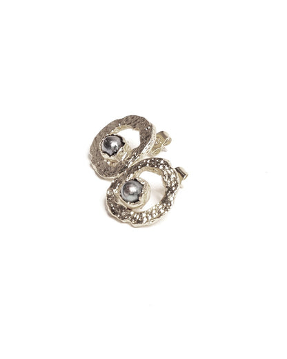 Aretes Lunara de Ferozza en bronce con baño de oro 24k y piedra natural — vista 2