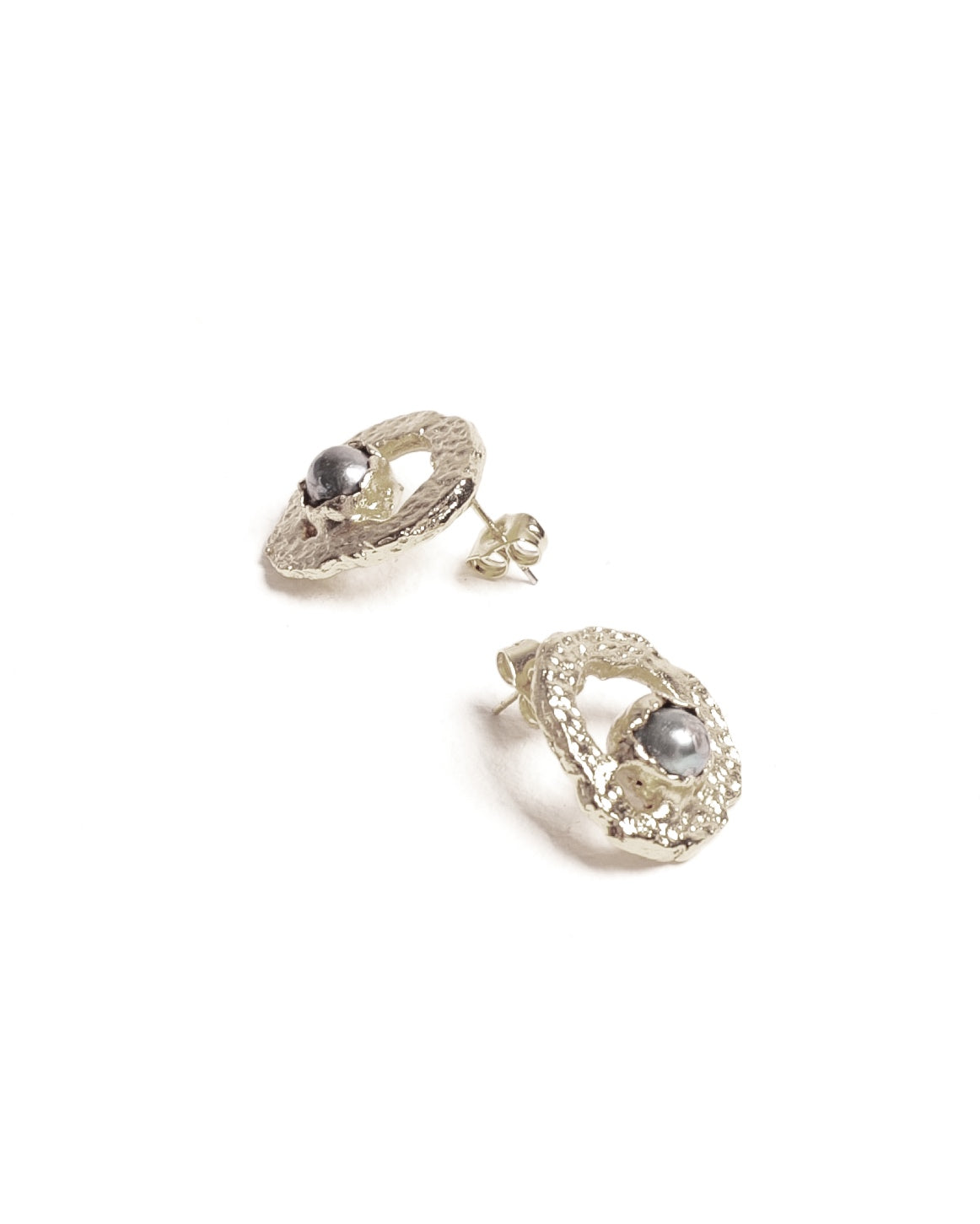 Aretes Lunara de Ferozza en bronce con baño de oro 24k y piedra natural — vista 8