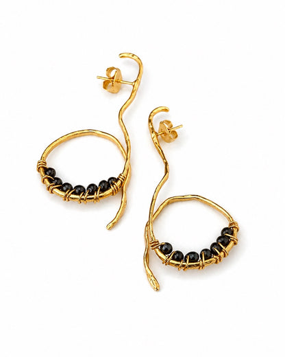 ARETES PERLITAS NEGRO