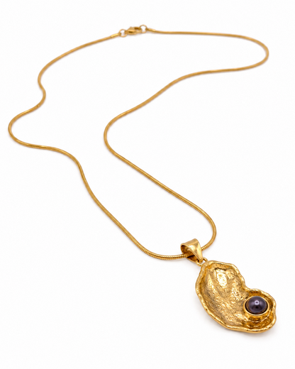 Collar Alma Negra de Ferozza, dije orgánico con perla negra natural — vista 4
