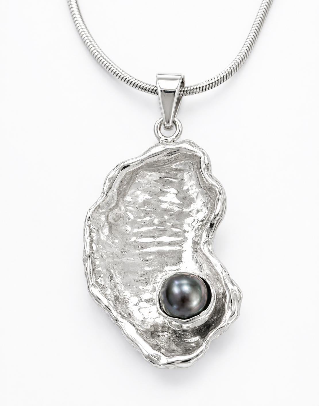 Collar Alma Negra de Ferozza, dije orgánico con perla negra natural — vista 6