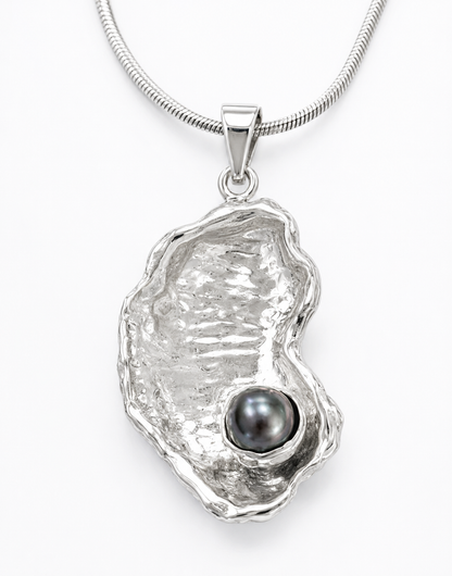 Collar Alma Negra de Ferozza, dije orgánico con perla negra natural — vista 6