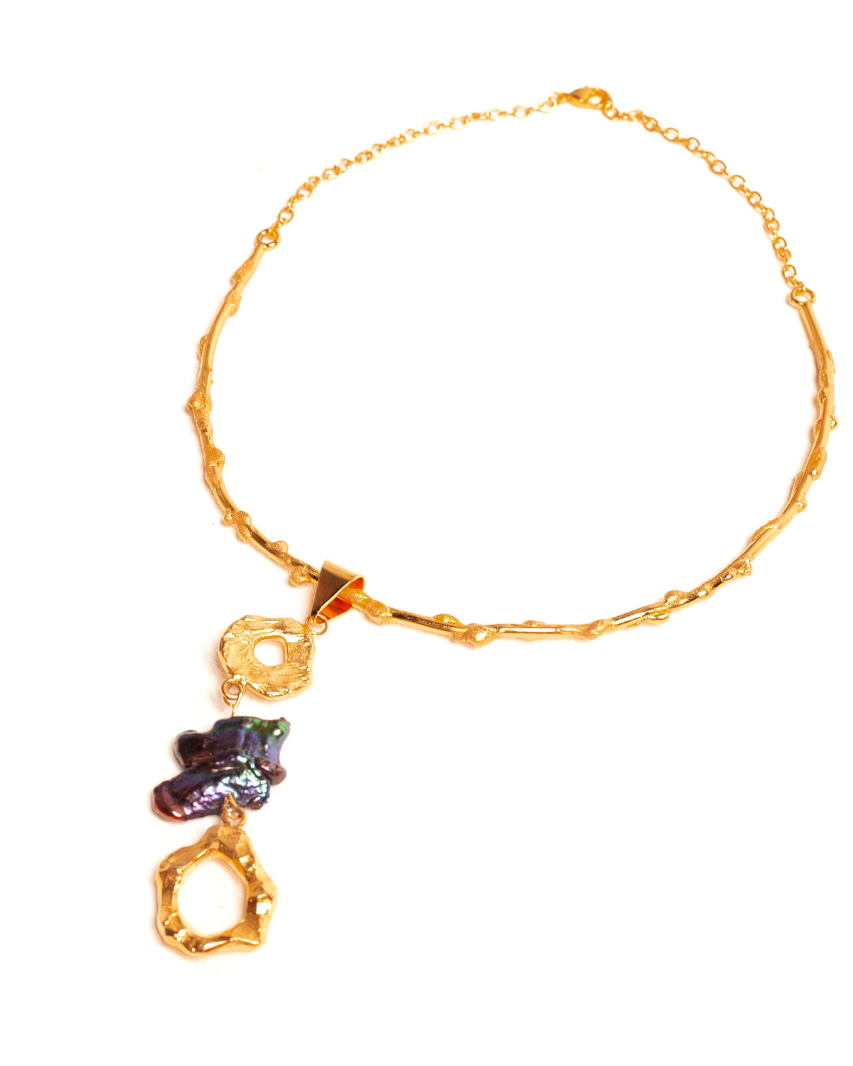 Collar Alma Noira de Ferozza, choker 2 en 1 con dije de piedra natural — vista 4