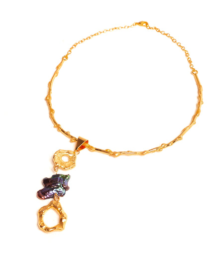 Collar Alma Noira de Ferozza, choker 2 en 1 con dije de piedra natural — vista 4
