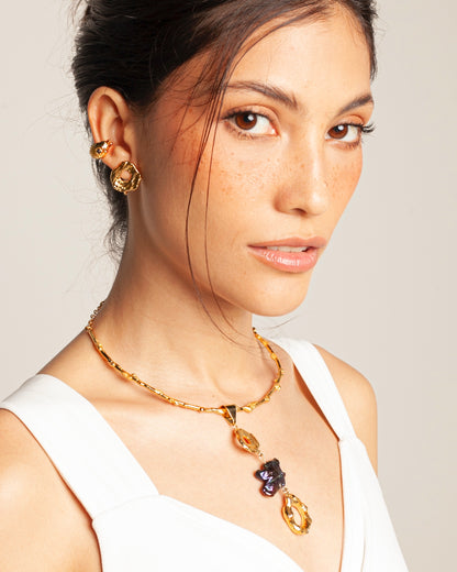 Collar Alma Noira de Ferozza, choker 2 en 1 con dije de piedra natural — vista 5
